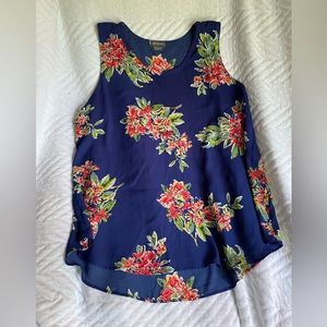 Can Heusen Blue Floral Tank Womens XXL